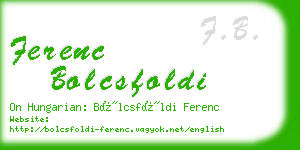 ferenc bolcsfoldi business card